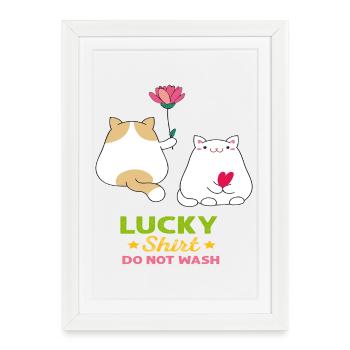 Cat Love - Framed poster (27 × 37 cm) - white - Front