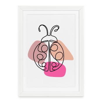 Lineart Ladybug Design - Framed poster (27 × 37 cm) - white - Front