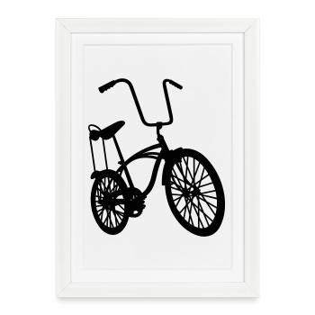 old school retro bike - Framed poster (27 × 37 cm) - white - Front