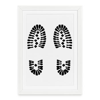 Empreintes de pas (V) - Affiche encadrée (27 × 37 cm) - blanc - Devant