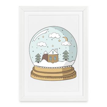 snow globe - Framed poster (27 × 37 cm) - white - Front