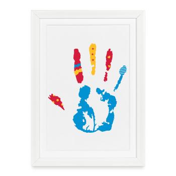 Une empreinte de la main coloré avec diverses - Affiche encadrée (27 × 37 cm) - blanc - Devant
