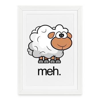 Illustration de moutons avec citation - Affiche encadrée (27 × 37 cm) - blanc - Devant