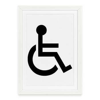Handicapés symbole de fauteuil roulant - Affiche encadrée (27 × 37 cm) - blanc - Devant