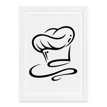 Chef hat, i love cooking. - Framed poster (27 × 37 cm) - white - Front