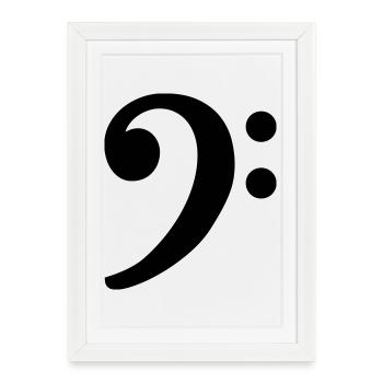 Clef (Bass) Bass Clef - Framed poster (27 × 37 cm) - white - Front
