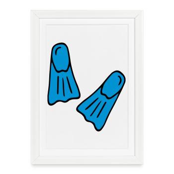 Cadeaux drôles pour les plongeurs - Affiche encadrée (27 × 37 cm) - blanc - Devant