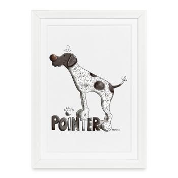 Cute German Shorthaired Pointer - Framed poster (27 × 37 cm) - white - Front