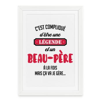 Beau-père / Belle-mère / Mariage / Famille - Affiche encadrée (27 × 37 cm) - blanc - Devant