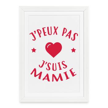 Mamie / Mamy / Grand Mere / Grand-Mère / Bébé - Affiche encadrée (27 × 37 cm) - blanc - Devant