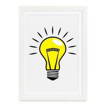 Ampoules Comic Vector 3 couleurs personnalisable - Affiche encadrée (27 × 37 cm) - blanc - Devant