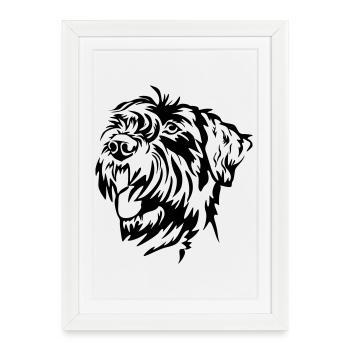 Tête de schnauzer géant - Affiche encadrée (27 × 37 cm) - blanc - Devant