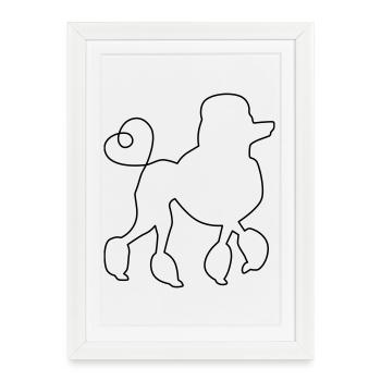 Caniche amant Amateur Fan Chien - Affiche encadrée (27 × 37 cm) - blanc - Devant