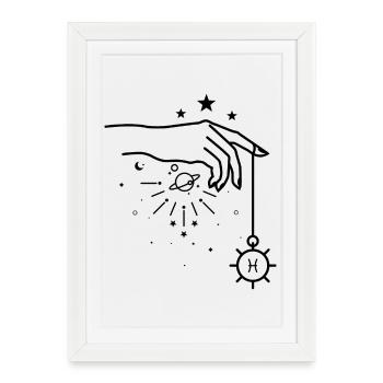 Pisces zodiac astrology - Framed poster (27 × 37 cm) - white - Front