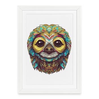 Paresseux psychédélique - Affiche encadrée (27 × 37 cm) - blanc - Devant