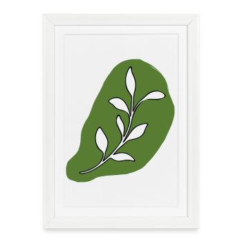 Feuilles - Affiche encadrée (27 × 37 cm) - blanc - Devant