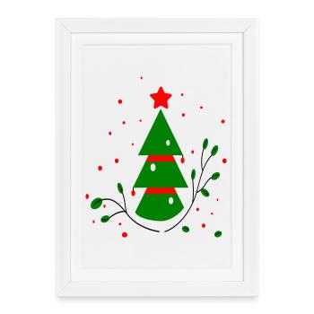 Noël, Arbre De Noël - Affiche encadrée (27 × 37 cm) - blanc - Devant