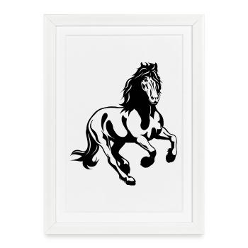 Etalon frison 01 s - Affiche encadrée (27 × 37 cm) - blanc - Devant