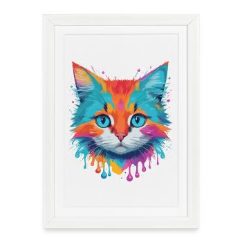 Cute Cat - Framed poster (27 × 37 cm) - white - Front