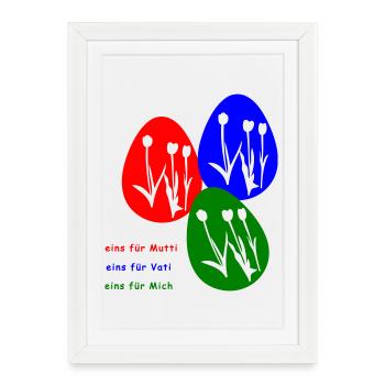 Easter Eggs Easter - Framed poster (27 × 37 cm) - white - Front