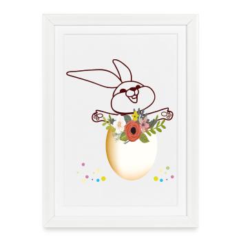 Easter Bunny Easter - Framed poster (27 × 37 cm) - white - Front