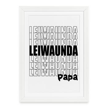 Leiwaunda Dad - Arrière, Grand Papa, Fête des Pères - Affiche encadrée (27 × 37 cm) - blanc - Devant