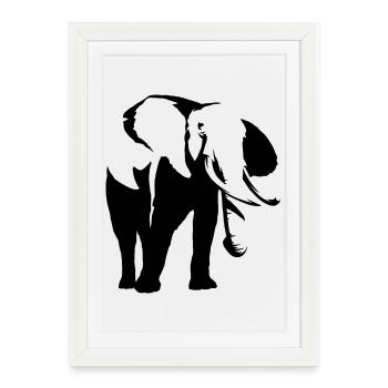 Elephant Africa - Framed poster (27 × 37 cm) - white - Front
