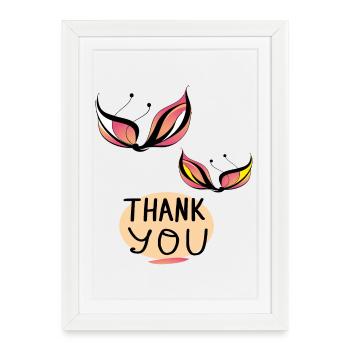 Merci - Affiche encadrée (27 × 37 cm) - blanc - Devant