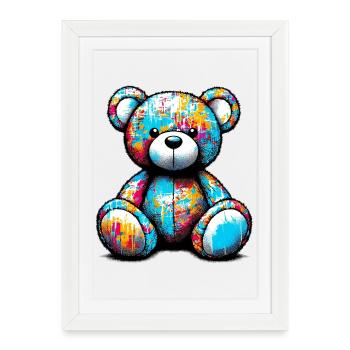 Orso orsacchiotto Ours en peluche - Affiche encadrée (27 × 37 cm) - blanc - Devant