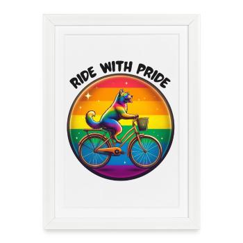 Ride with pride - Framed poster (27 × 37 cm) - white - Front