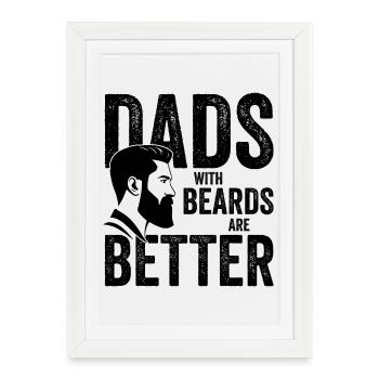 Les pères barbus sont les meilleurs - Affiche encadrée (27 × 37 cm) - blanc - Devant