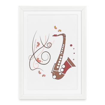 Saxophone Musical Instrument - Framed poster (27 × 37 cm) - white - Front