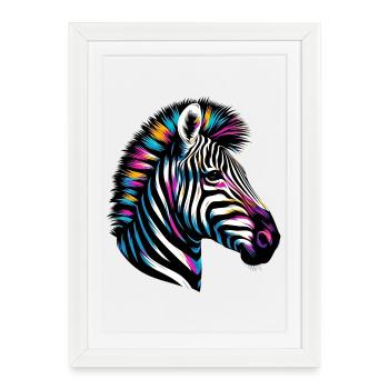 Zèbre - Affiche encadrée (27 × 37 cm) - blanc - Devant