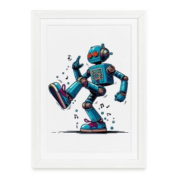 Extraterrestrial alien robot dances - Framed poster (27 × 37 cm) - white - Front