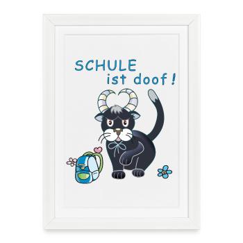 L’école est stupide - Affiche encadrée (27 × 37 cm) - blanc - Devant