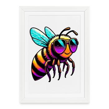 Abeille - Affiche encadrée (27 × 37 cm) - blanc - Devant