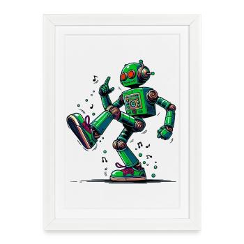Danses de robots extraterrestres extraterrestres - Affiche encadrée (27 × 37 cm) - blanc - Devant