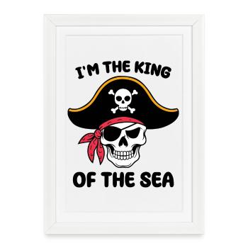 Pirate skull with eye patch - Framed poster (27 × 37 cm) - white - Front