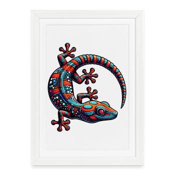 Gecko - Affiche encadrée (27 × 37 cm) - blanc - Devant