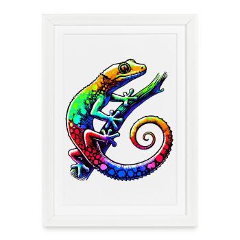 Gecko - Framed poster (27 × 37 cm) - white - Front
