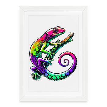 Gecko - Framed poster (27 × 37 cm) - white - Front