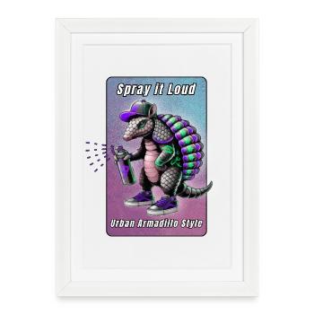 Vaporisez-le fort – Urban Armadillo - Affiche encadrée (27 × 37 cm) - blanc - Devant
