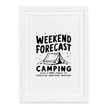 Weekend Camping Forecast - Framed poster (27 × 37 cm) - white - Front