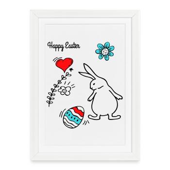 Joyeuses Pâques - Affiche encadrée (27 × 37 cm) - blanc - Devant
