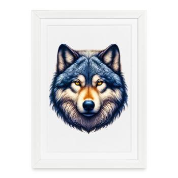 Wolf - Gerahmtes Poster (27 × 37 cm) - Weiß - Vorne