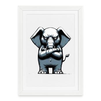 Elephant Bad Guy - Framed poster (27 × 37 cm) - white - Front