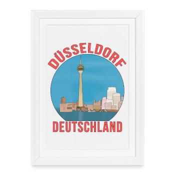 Düsseldorf Germany - Framed poster (27 × 37 cm) - white - Front