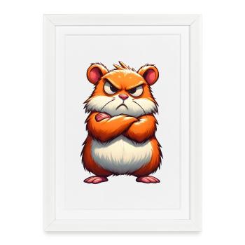 Grumpy hamster disgruntled - Framed poster (27 × 37 cm) - white - Front