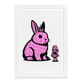 Princesse lapin - Affiche encadrée (27 × 37 cm) - blanc - Devant
