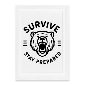 Survive - ours - Affiche encadrée (27 × 37 cm) - blanc - Devant